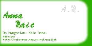 anna maic business card